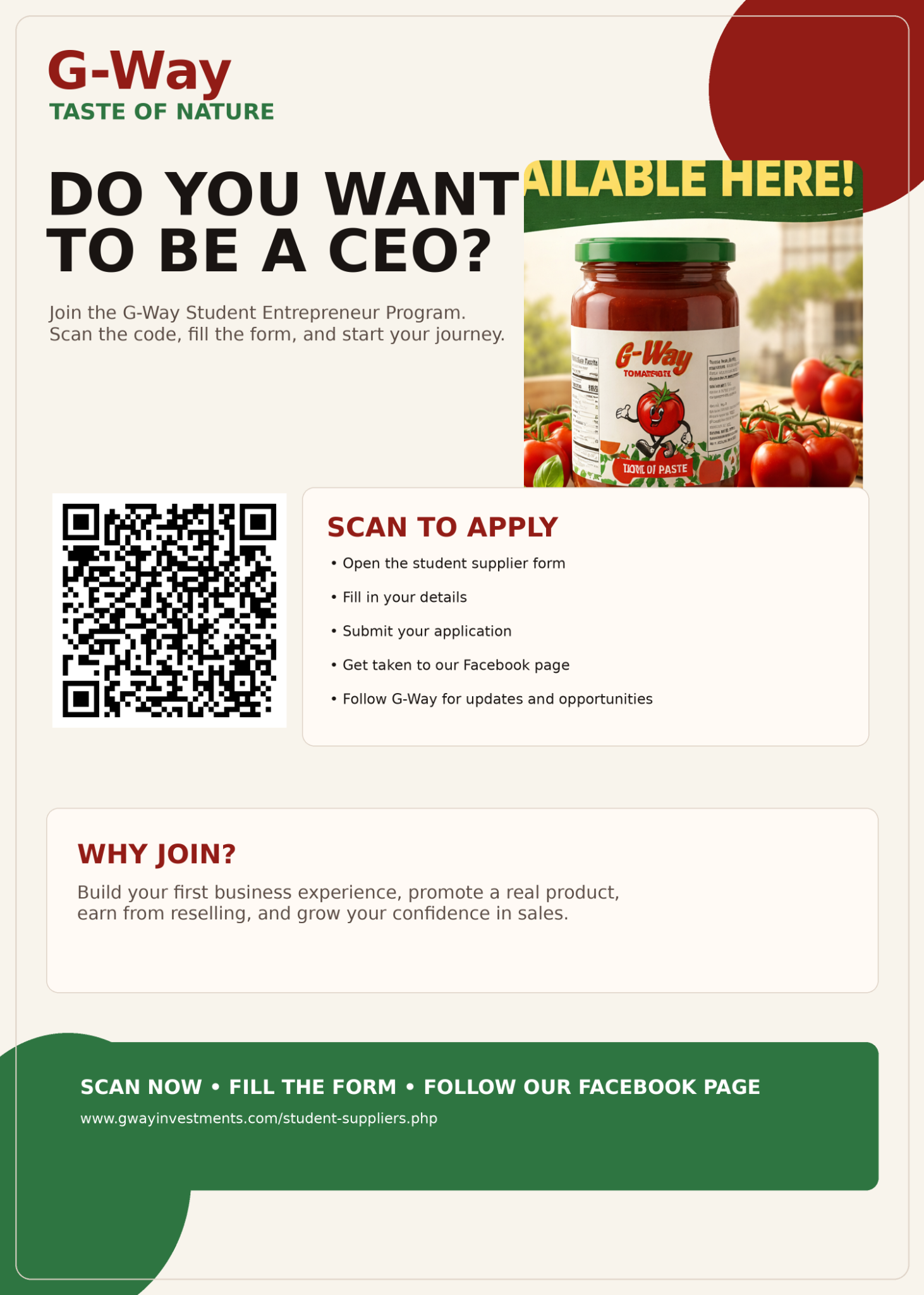 G-Way Student CEO poster preview