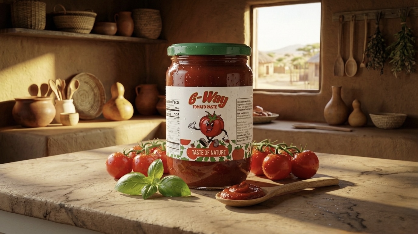 G-Way Tomato Paste in a bright kitchen